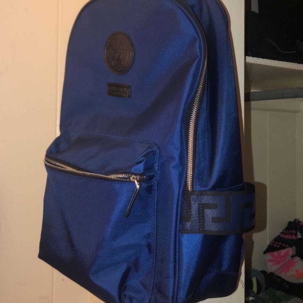 Royal blue versace backpack